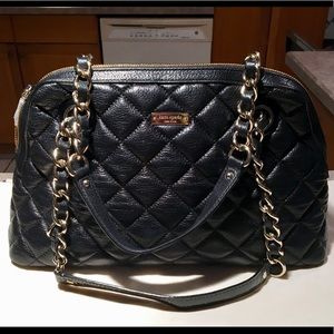 Kate Spade ♠️ Quilted Black Leather Shoulder Bag